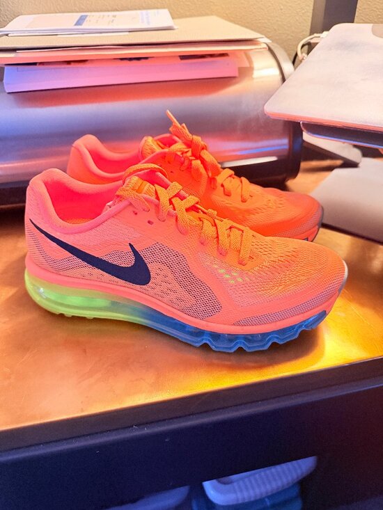 Nike Shoes - Nike Air Max 2014 Atomic Orange Volt Light Blue Ombre Womens Sz 8 [621078-804]
